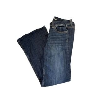 American Eagle Women's AE Hipster Flared Denim Jeans Size 10 Dark Wash Y2K